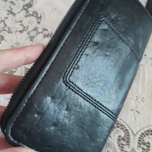 Karen Millen Black Leather Zip Around Wallet - Picture 8 of 8